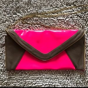 Steve Madden Hot PINK clutch Crossbody Purse